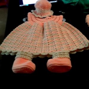 Crochet baby dress set can make in different color